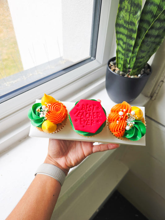 Box of 3 Teacher Cupcakes Gift