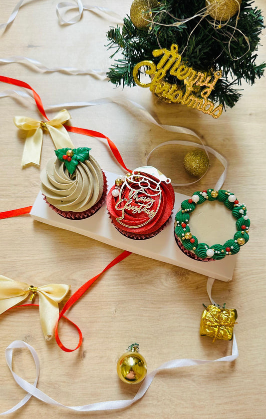 Box of 3 Christmas Cupcakes
